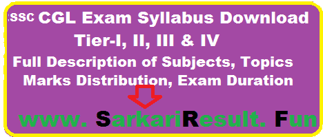 fll exam syllabus of SSC CGL tier-I to IV