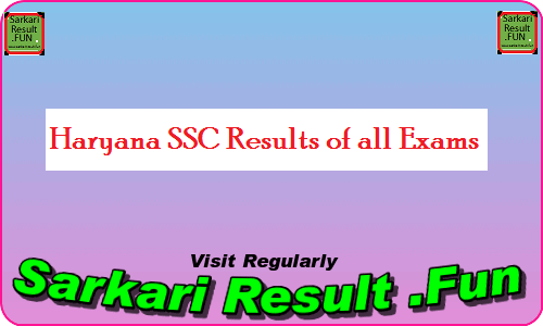All Haryana SSC results