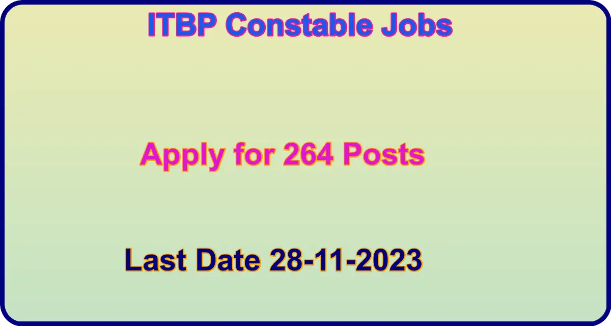 ITBP Constable General Duty Recruitment 2023